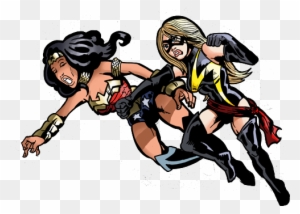 Drawing Marvel Wonder Woman Png Royalty Free - Ms Marvel Vs Wonder Woman