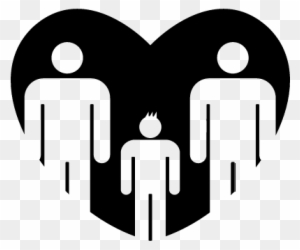 Male Familiar Group Of Three Persons In A Heart Two - Love For Family Symbols