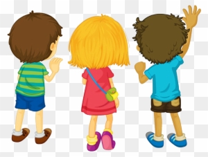 Child Stock Photography Clip Art Looking For - Cartoon Kids Backs
