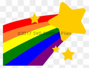 Image Black And White Pp Rainbow Star Svg Cutting Files - Rainbow Shooting Star Clipart