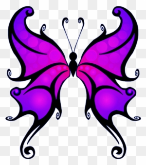 Purple Butterfly Clipart - Fantasy Butterfly Tattoo Outline