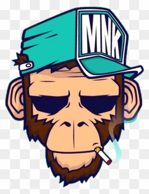 Chimp Drawing Smoking - Cool Monkey Logo