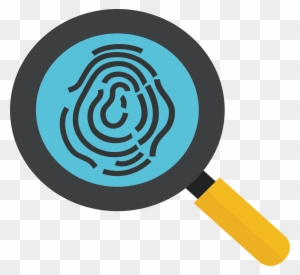 Black And White Library Icon Search Alignment Transprent - Fingerprint And Magnifying Glass