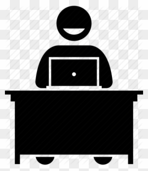 Pc Clipart Happy Workplace - Computer Job Icon
