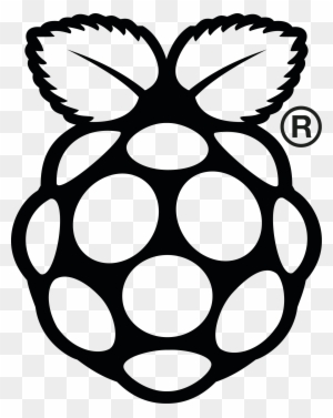 Rpi Logo Black Reg Print - Raspberry Pi 2 Logo
