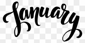 January Rubber Stamp - Calligraphy January