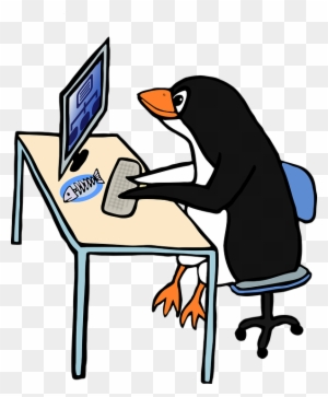 February - Penguin On A Computer