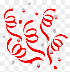 Red Confetti Explosion Clip Art - Streamers Clip Art