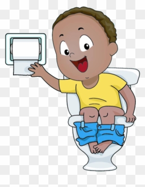 Toilet Training Clip Art - Cartoon Boy Sitting On Toilet