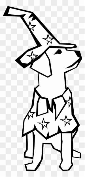 Line Drawing Of A Dog - Clipart Black And White Halloween Dog Costume