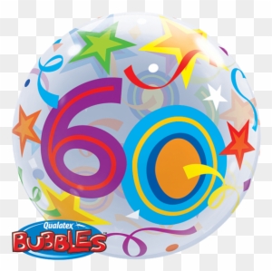 Bubble Balloon 60th Birthday - Brilliant Stars 56 Cm