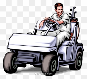 Golfer In Cart Royalty - Man Driving Golf Cart