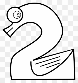 Animal Number Two Line Art - Abstract Art Symbols For Swan