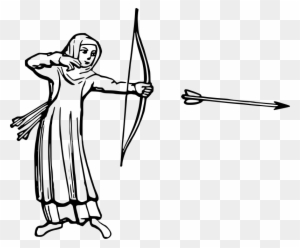Clip Transparent Library Clipart Archer Medium Image - Drawing Bow And Arrow