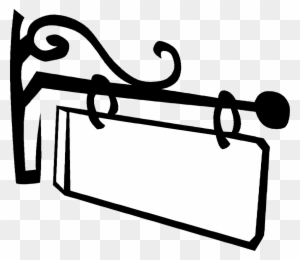Blank Cliparts Shop Of Library - Hanging Sign Post Clipart