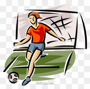 Soccer Player Kicking Ball Royalty Free Vector Clip - Goalkeeper