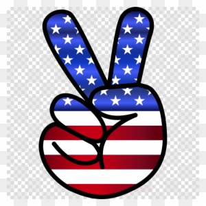 Peace Sign Hand Clip Art Clipart Peace Symbols Clip - American Flag Peace Sign Png