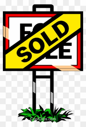 Sold Sign Royalty Free Vector Clip Art Illustration - House Sold Sign Clipart