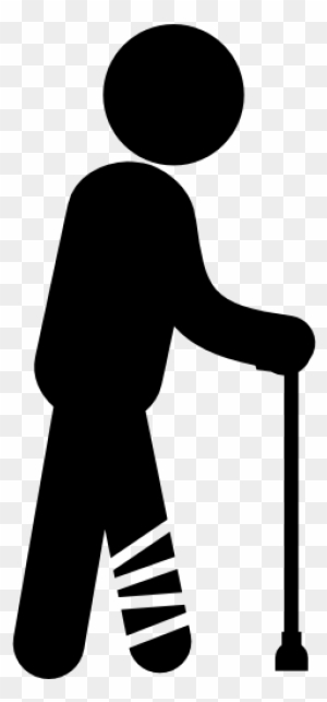 Com People C3 Broken Leg, Broken Foot - Stick Figure Broken Leg