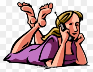 Girl Talking On A Cell Phone Royalty Free Vector Clip - Talking On The Phone  Lying - Free Transparent PNG Clipart Images Download