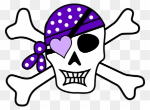 Pirat Schädel Lila Scheitelkäppchen Mädche - Girl Pirate Skull And Crossbones