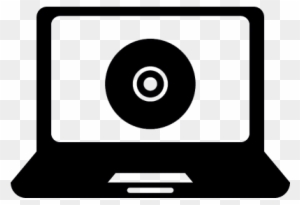 Laptop Computer With Cd Vector - Laptop Music Icon