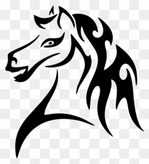 Sweet Horse Window - Car Stickers Tribal Horse Head Sticker