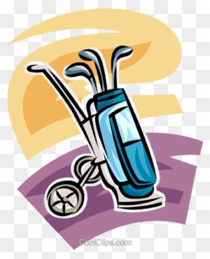 Golf Cart And Bag With Clubs Royalty Free Vector Clip - Illustration