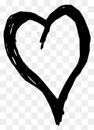 Heart Black And White Line Art - Love Heart Black Shower Curtain