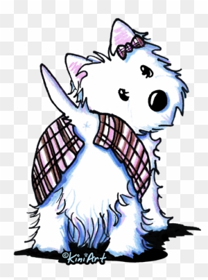 Westie Drawing Kilt Clip Art Royalty Free Library - Kiniart West Highland Moon Note Cards (pk
