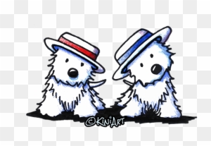 Westie Drawing 4th July Image Royalty Free Download - West Highland White Terrier