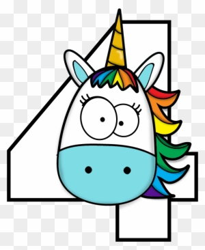 Drawing Birthday Celebration - Unicorn Number 4