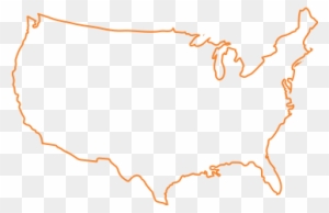 North And South America - Orange Us Map Png