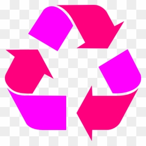 Two Tone Pink Recycle Symbol Clip Art - Recycling Symbol