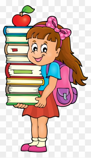 Weekly School Timetable Theme 4 [преобразованный] - Girl Carrying A Book Clipart