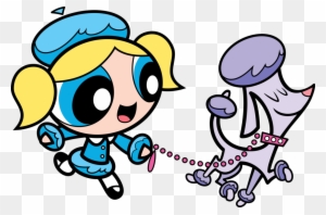 Bubbles Walking A Poodle By Mrbarthalamul On Clipart - Powerpuff Girls Bubbles