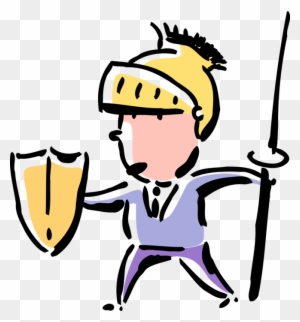 Vector Illustration Of Businessman Warrior In Medieval - Vector Illustration Of Businessman Warrior In Medieval