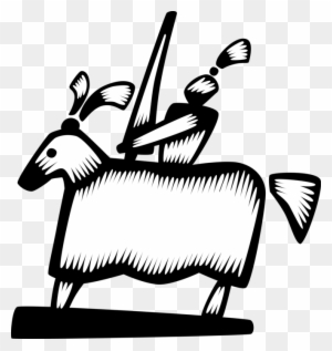 Vector Illustration Of Medieval Knight In Armor On - Vector Illustration Of Medieval Knight In Armor On