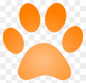 Orange Paw Print With Gradient Clip Art - Lab Paw Print Outline