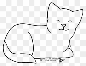 Cat Contest Line Art By Spiritinspace On Deviantart - Line Drawing Of A Cat