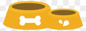 Vector Yellow Dog Food Bowl - Clipart Bone Dog Png