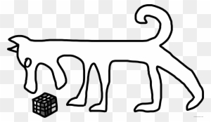 Dog Outline Animal Free Black White Clipart Images - Rubik's Cube