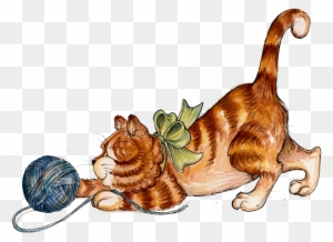 Cartoon Katze Chat Pelote De Laine Free Transparent Png Clipart Images Download