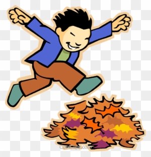 Luxury Leaf Pile Clipart Little Boy Jumping Through - Jumping On Leaves Clipart