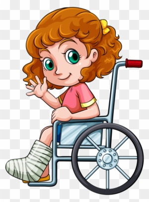 Personnages, Illustration, Individu, Personne, Gens - Little Girl Drawing In Wheelchair