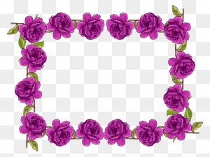 Free Digital Purple Rose Frame - Violet Flower Border Design