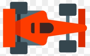 F1 Racing Car Icon Top View - Top Down F1 Car