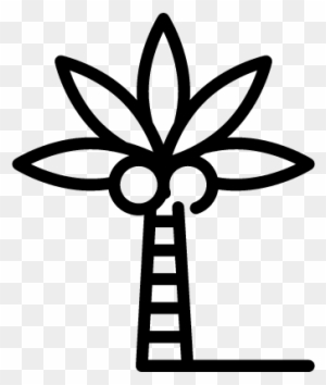 Coconut Tree Vector - Marijuana Leaf Symbol