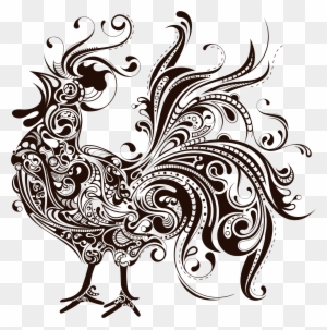 Clipart - Rooster Silhouette Abstract