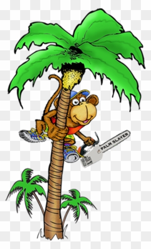 Coconut Tree With Monkey Cartoon Png